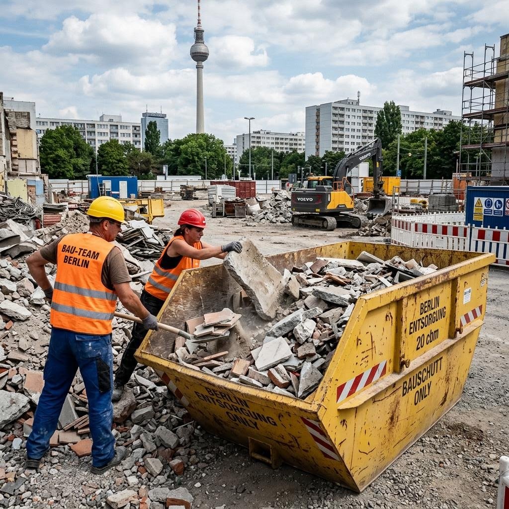 Saubere Baustelle nach Bauschuttentsorgung in Berlin