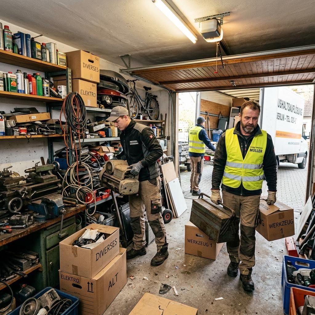Leere Garage nach professioneller Auflösung