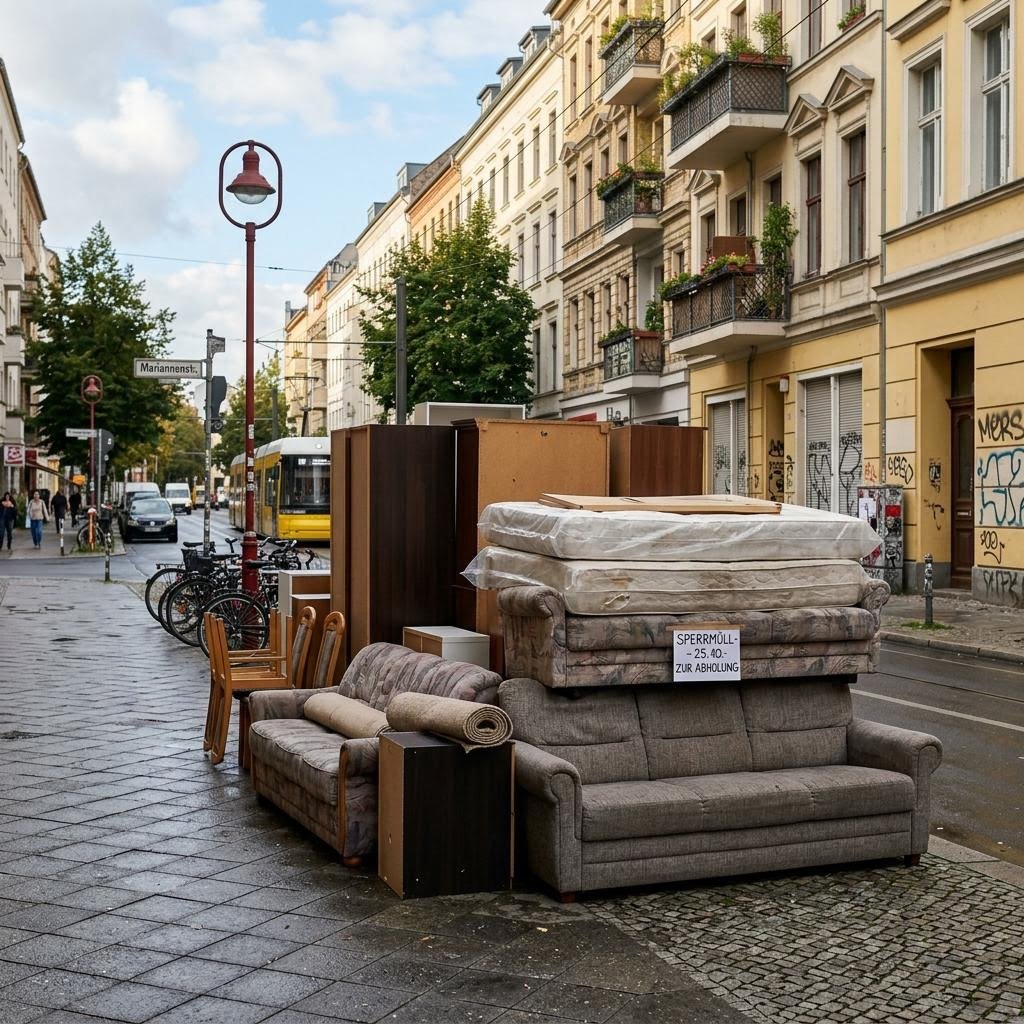 Sperrmüll wird auf LKW verladen – Entsorgung Scholl Berlin