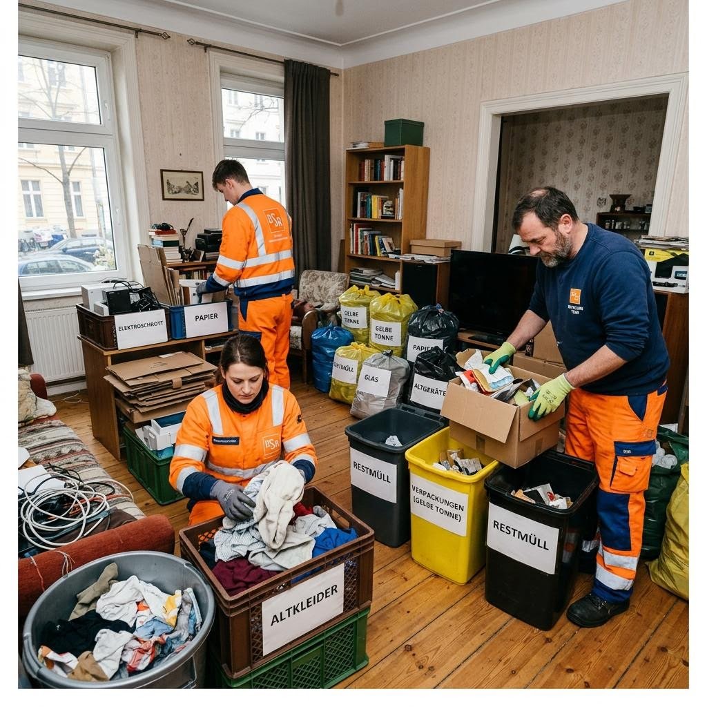 Wohnungsauflösung Berlin – Team sortiert Hausrat